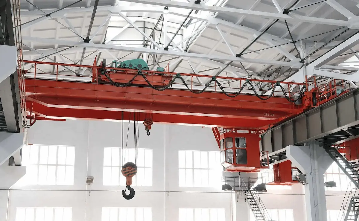 Bridge crane operation scene in construction