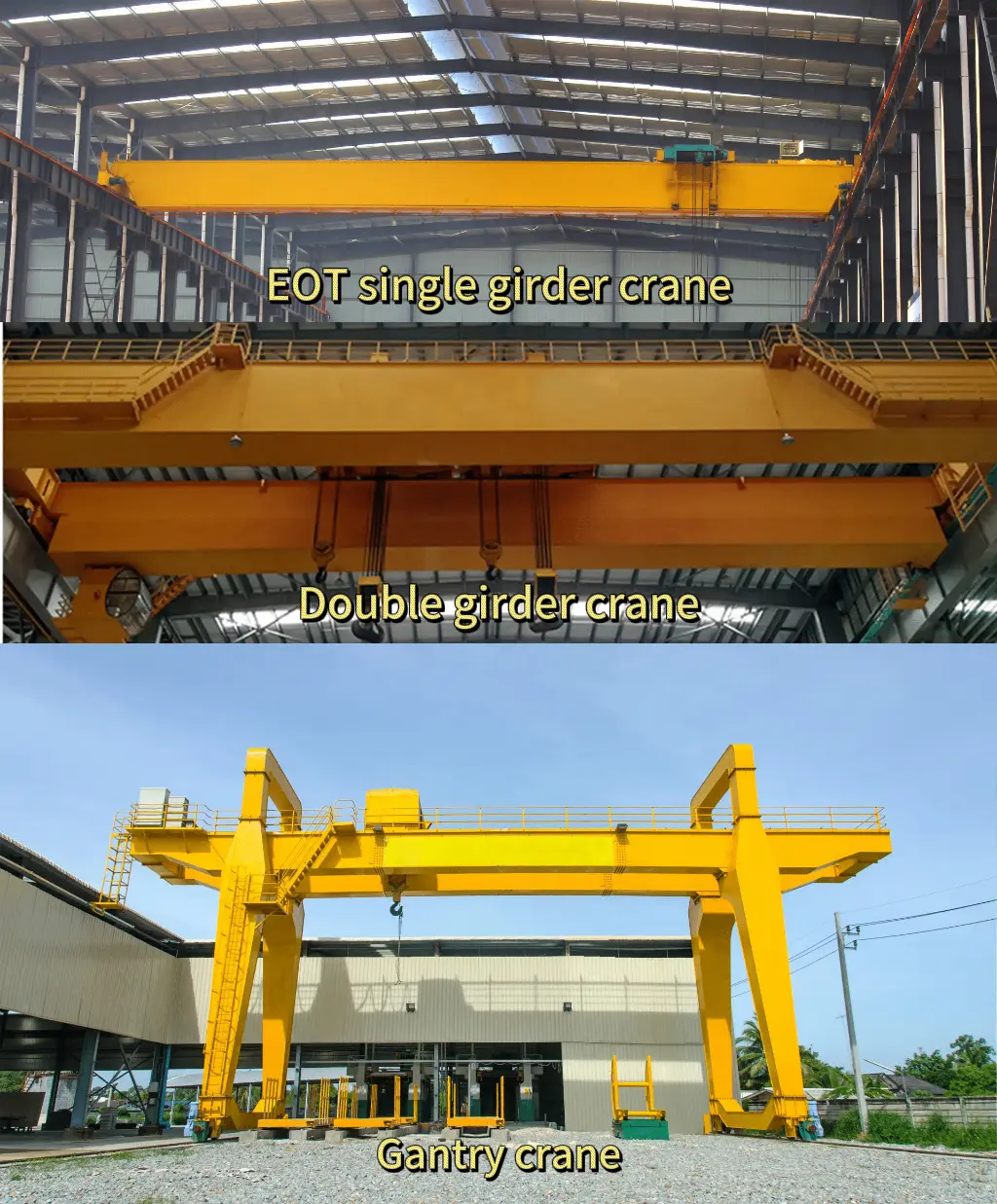 EOT Single Girder Crane VS. Double Girder Crane VS. Gantry Crane