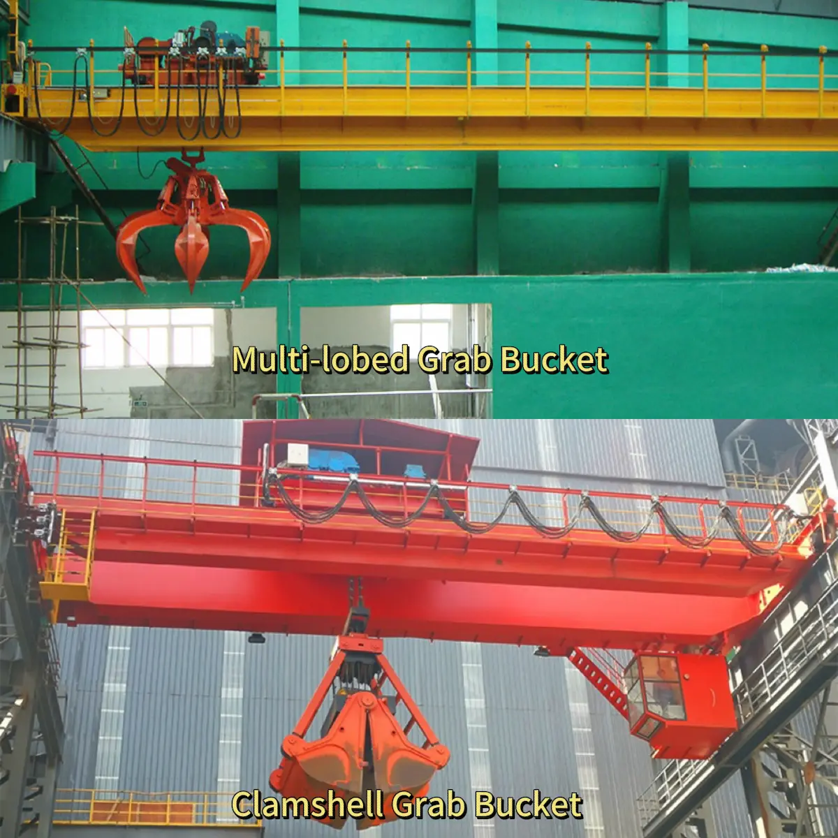 Multi-lobed Grab Bucket vs Clamshell Grab Bucket