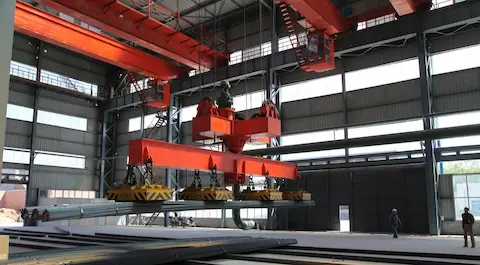 10t Electromagnetic Overhead Crane System for Steel Plate Handling