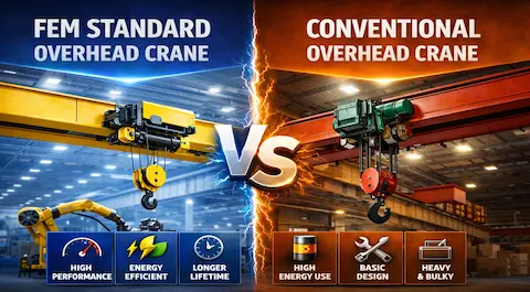 FEM Standard Overhead Crane vs Conventional Overhead Crane
