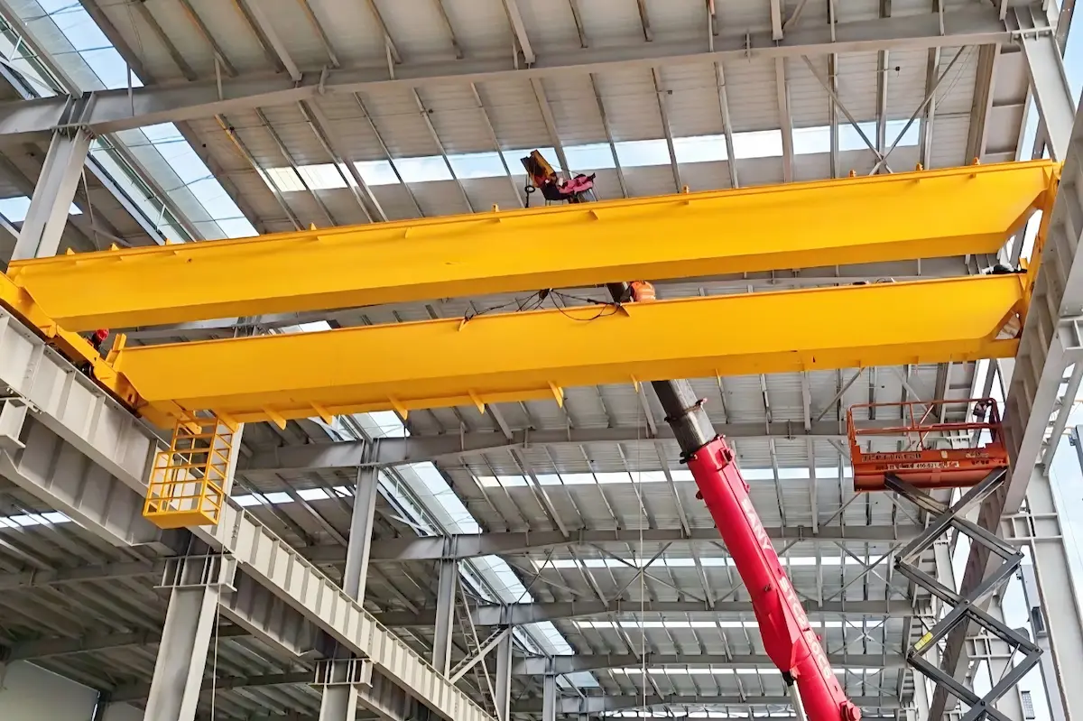 HSCRANE Ships QD 10/5t Double Girder Overhead Crane to Indonesia