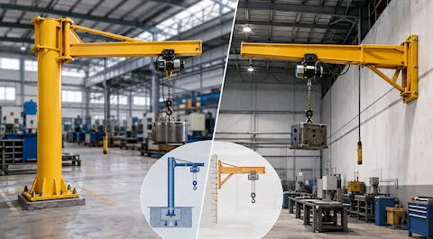 Jib Crane Load-Bearing Methods Explained: What Is the Difference Between Pillar and Wall-Mounted?