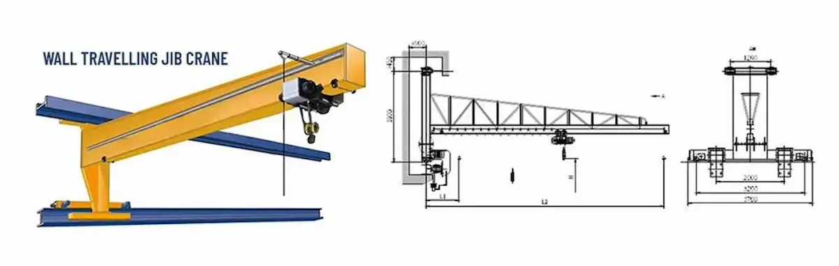 Structure of a Wall Travelling Jib Crane